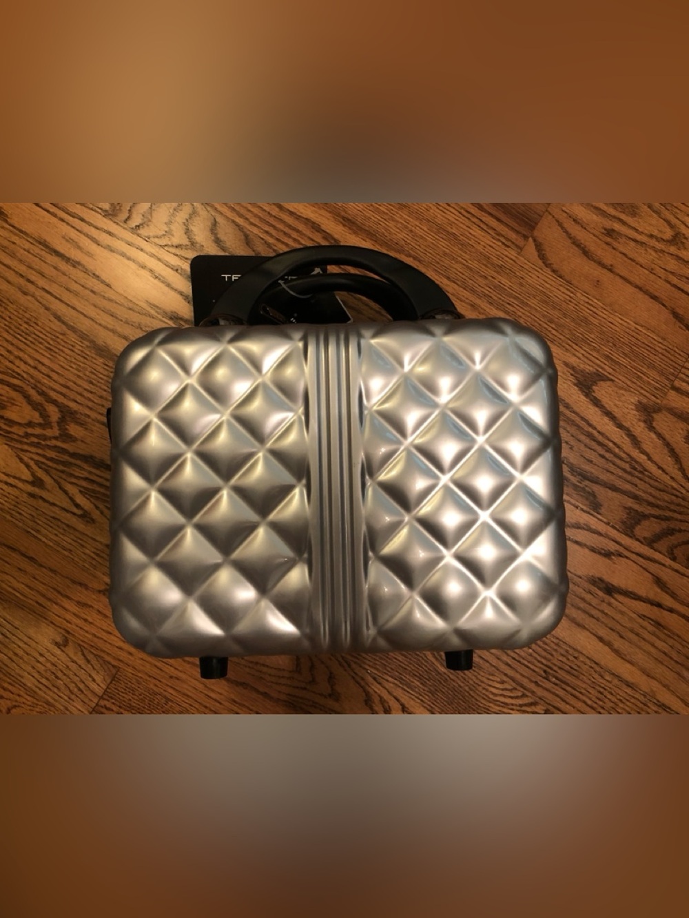 NWT Silver Grey Triforce Quilted Hard-Shell Travel Case